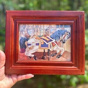 Carousel Horse Framed Art - Wood Frame